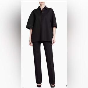 NWT Victoria Beckham
contrast-stitch short-sleeve shirt. Size 12